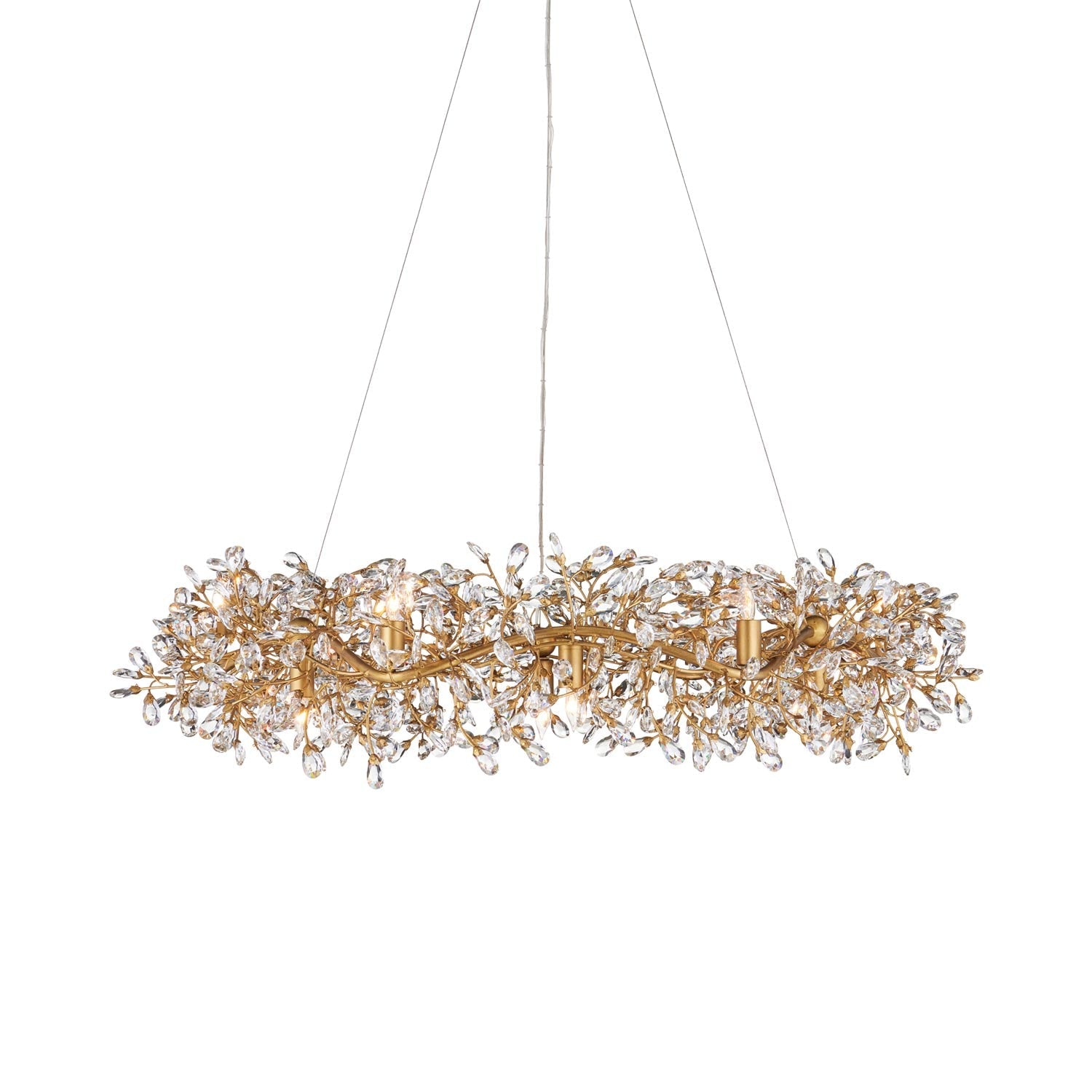 Crystal Bud Ring Chandelier (43-Inch).