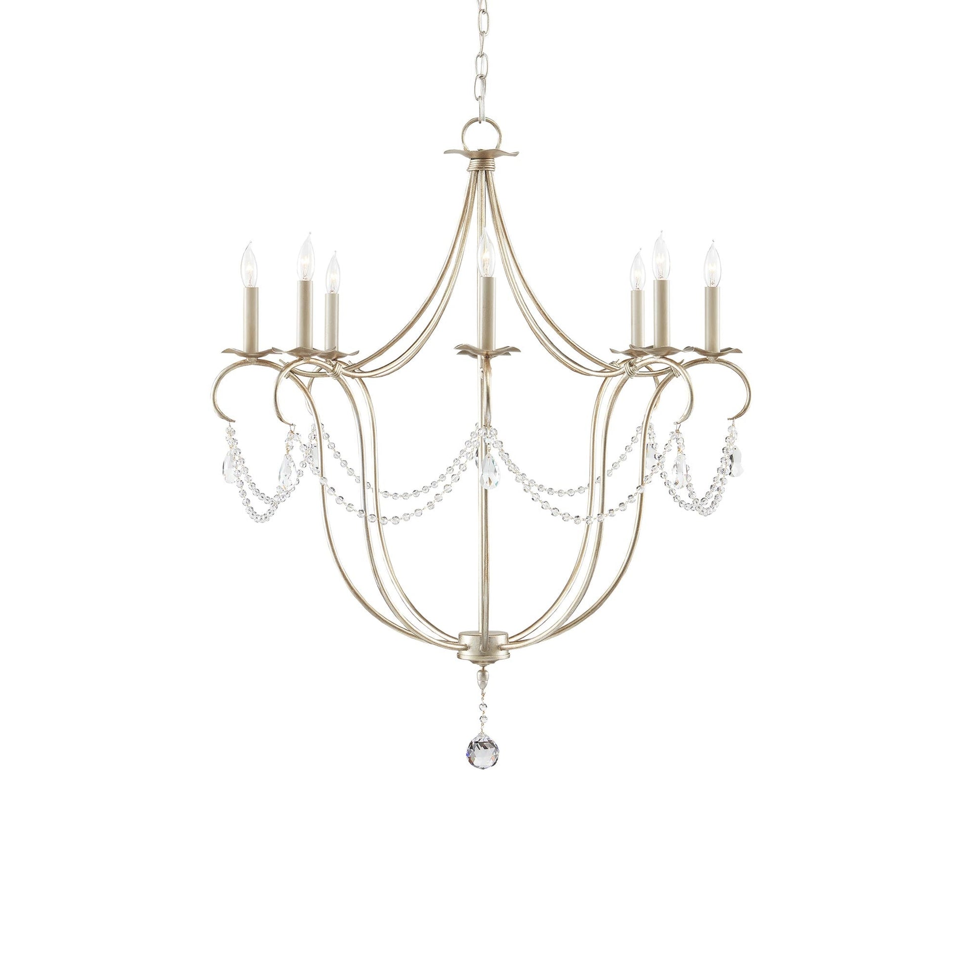 Crystal Lights Chandelier in Silver Leaf (Large).