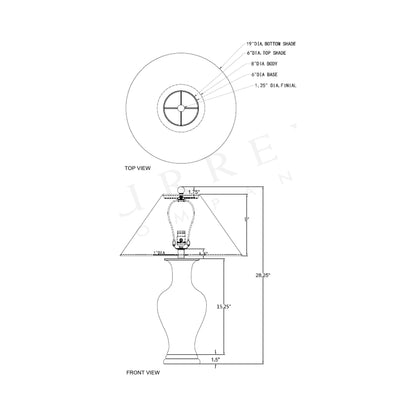 Crystalline Table Lamp - line drawing.