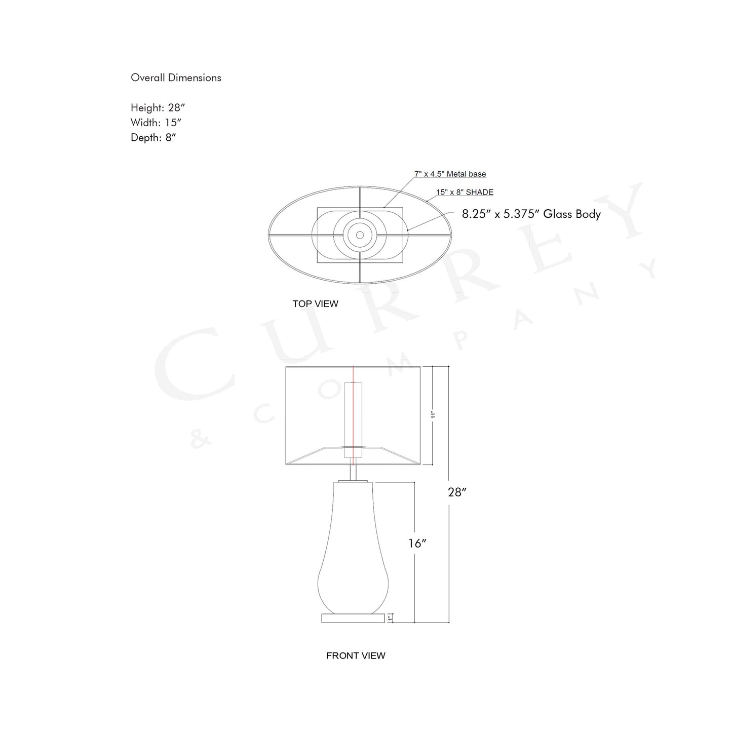 Danza LED Rechargeable Table Lamp - line drawing.