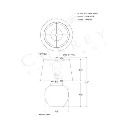 Dawning Table Lamp - line drawing.