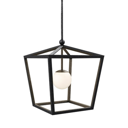 Denison Outdoor Pendant Light in Black (Medium).