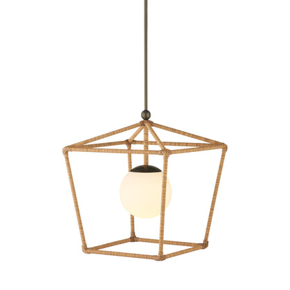 Denison Outdoor Pendant Light in Bronze/Natural (Medium).