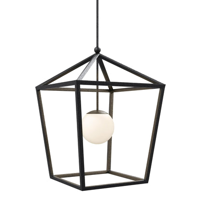 Denison Outdoor Pendant Light in Black (Large).