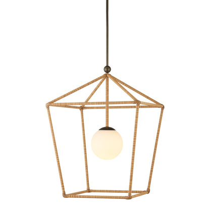 Denison Outdoor Pendant Light in Bronze/Natural (Large).