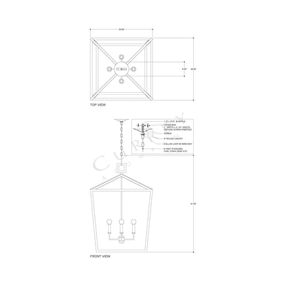 Denison Pendant Light - line drawing.