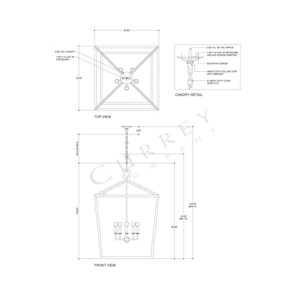 Denison Pendant Light - line drawing.