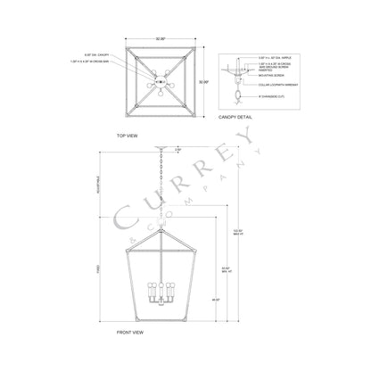 Denison Pendant Light - line drawing.