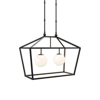Denison Rectangular Outdoor Pendant Light in Detail.