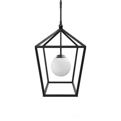 Denison Rectangular Outdoor Pendant Light in Detail.