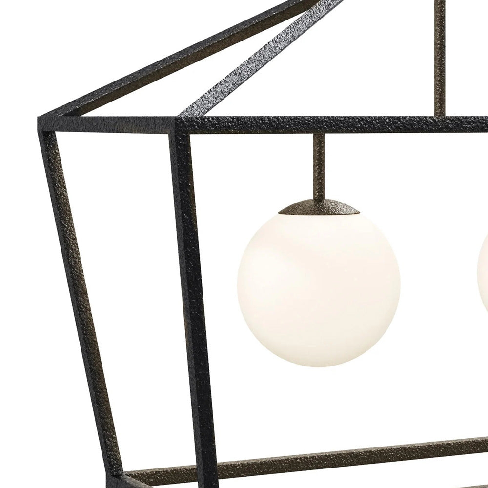 Denison Rectangular Outdoor Pendant Light in Detail.