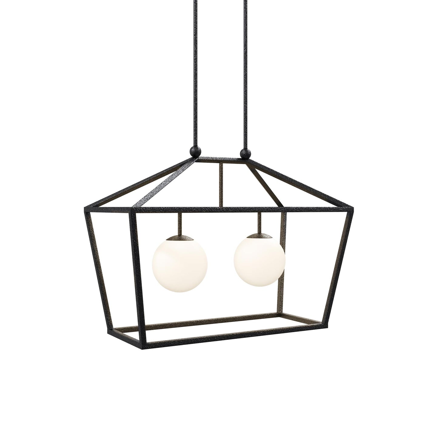 Denison Rectangular Outdoor Pendant Light in Black.