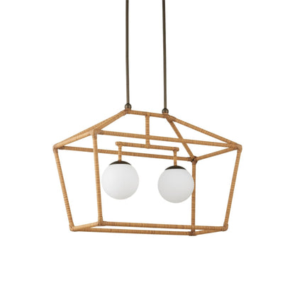 Denison Rectangular Outdoor Pendant Light in Detail.