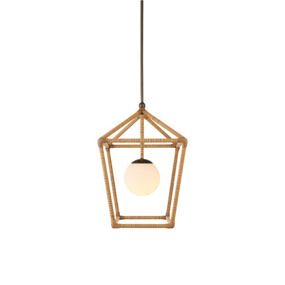 Denison Rectangular Outdoor Pendant Light in Detail.