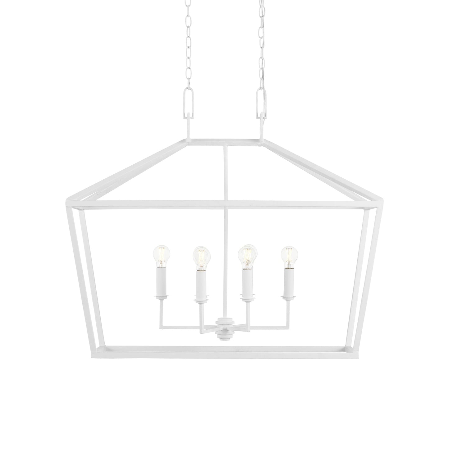 Denison Rectangular Pendant Light in Gesso White.
