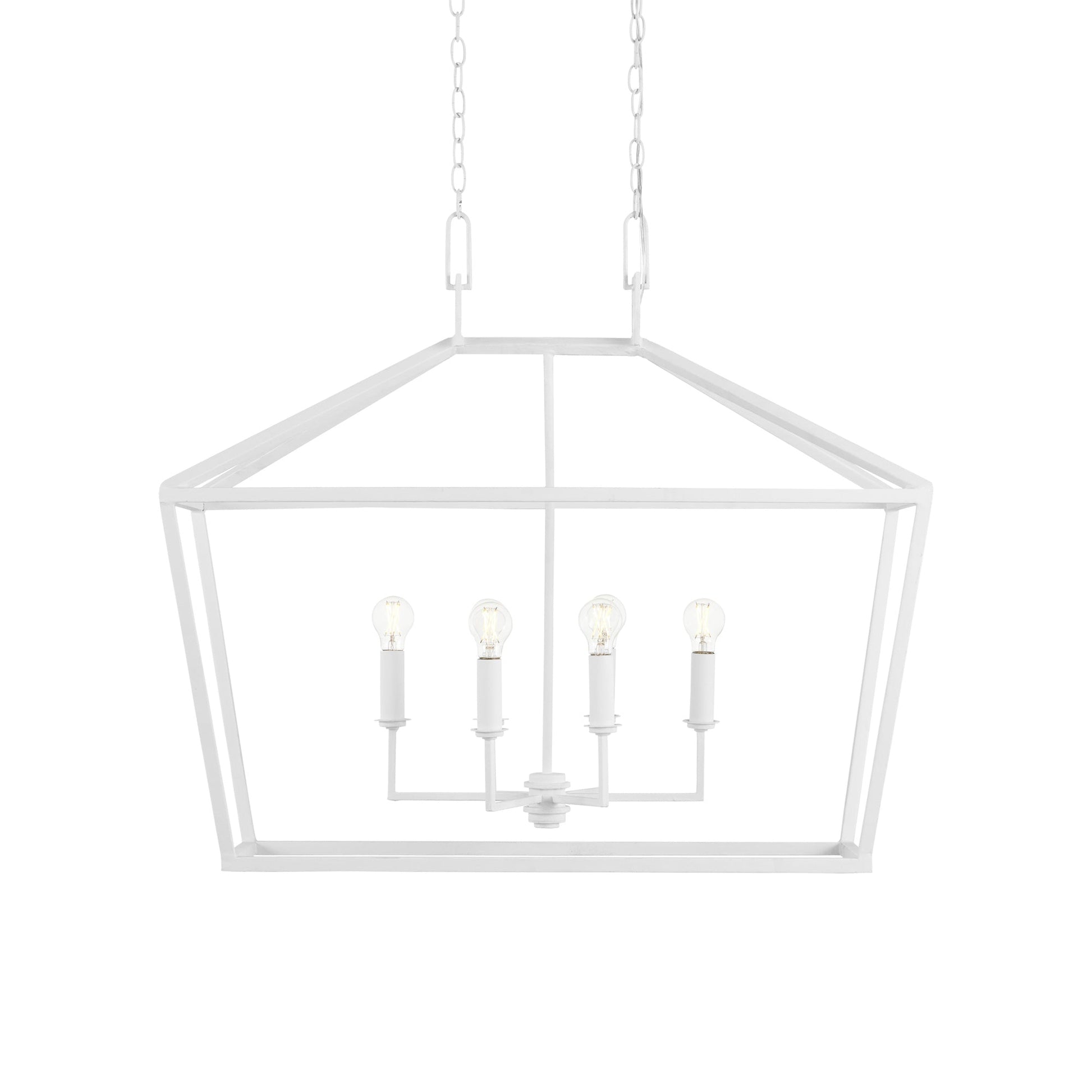Denison Rectangular Pendant Light in Gesso White.
