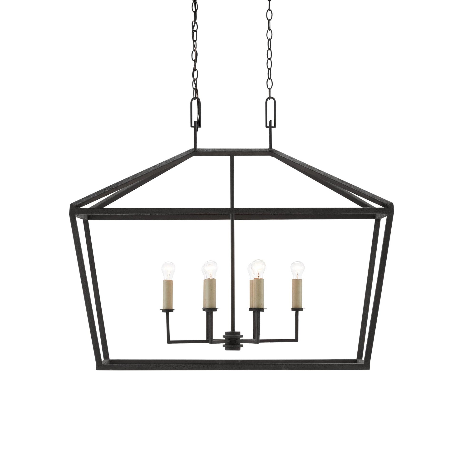 Denison Rectangular Pendant Light in Mole Black.