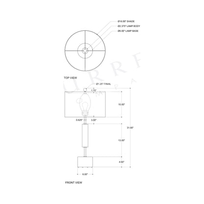 Deville Table Lamp - line drawing.