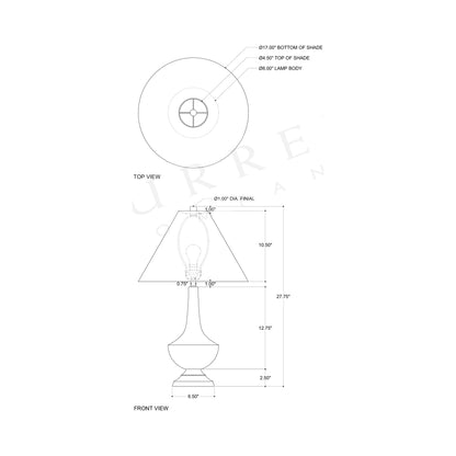 Djinn Table Lamp - line drawing.