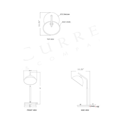 Dossier LED Table Lamp - line drawing.