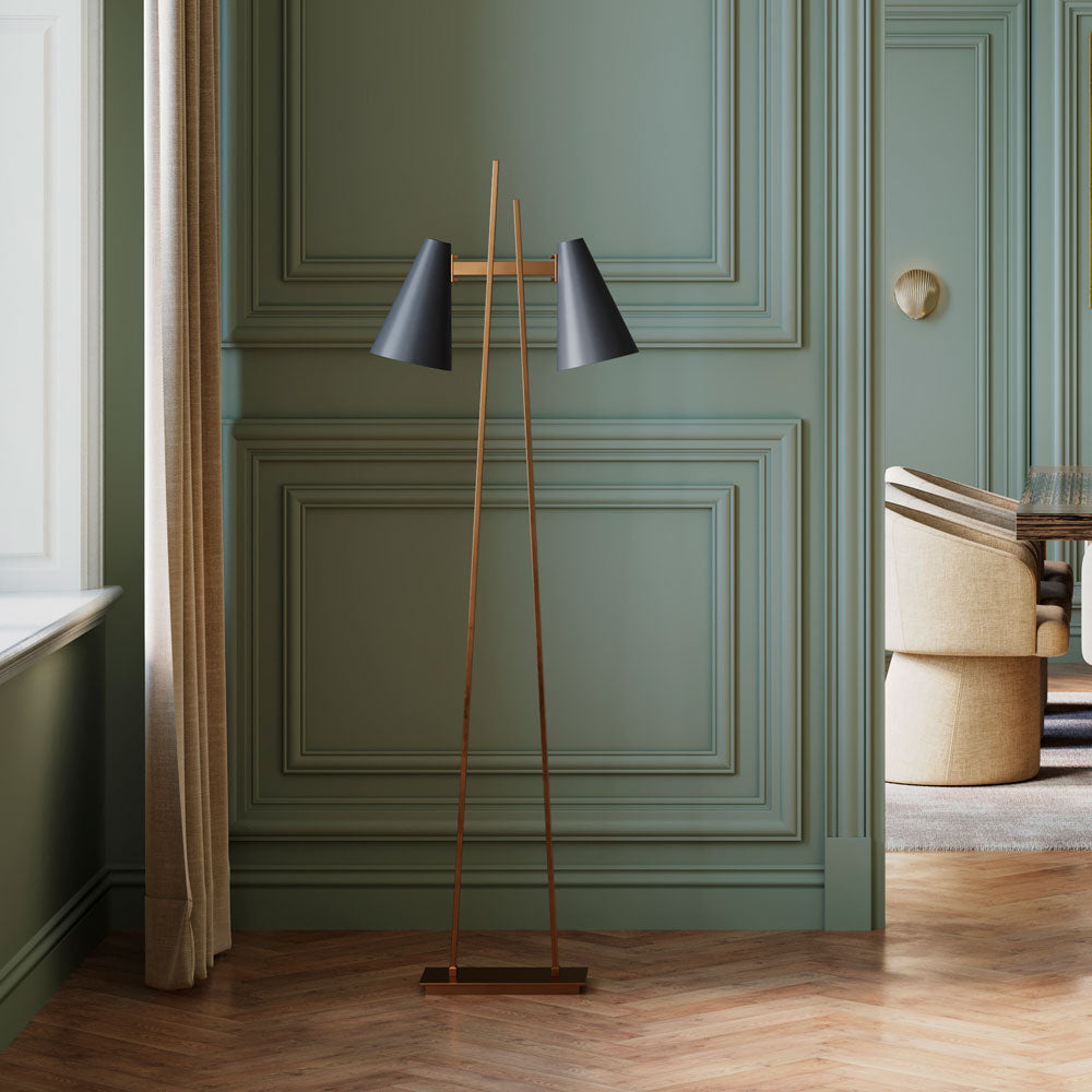 Duet Floor Lamp in living room.