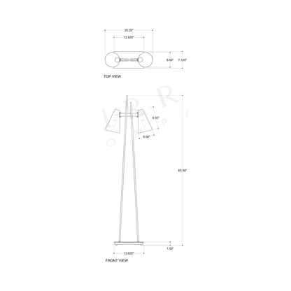 Duet Floor Lamp - line drawing.