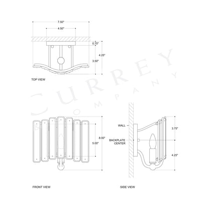Duvernell Wall Light - line drawing.