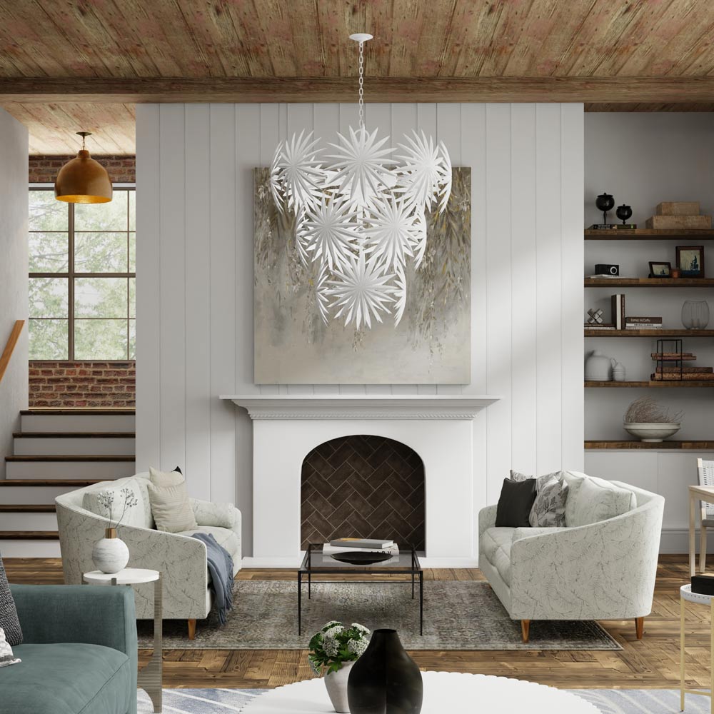 Earthshine Pendant Light in living room.