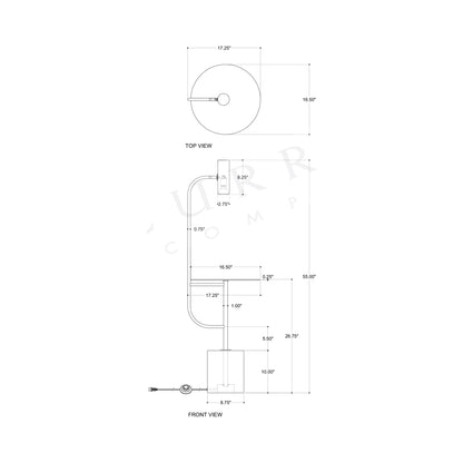 Eastlin Floor Lamp - line drawing.