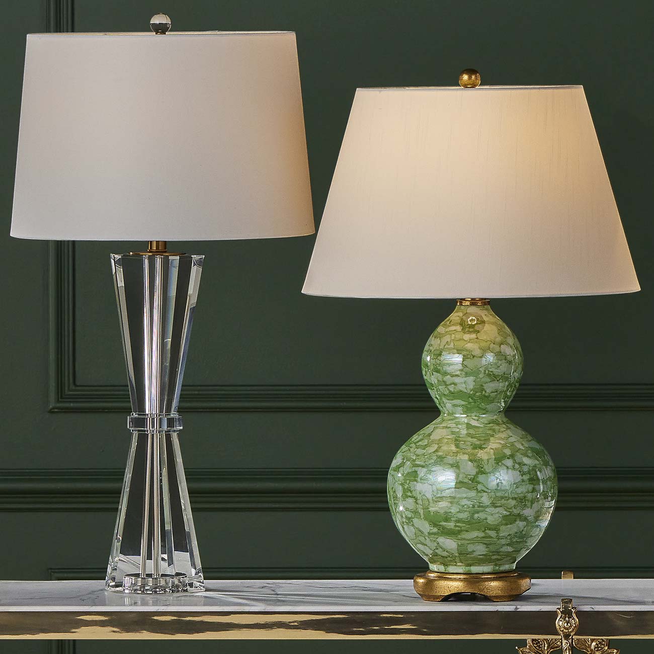Eau de Nil Table Lamp in Detail.