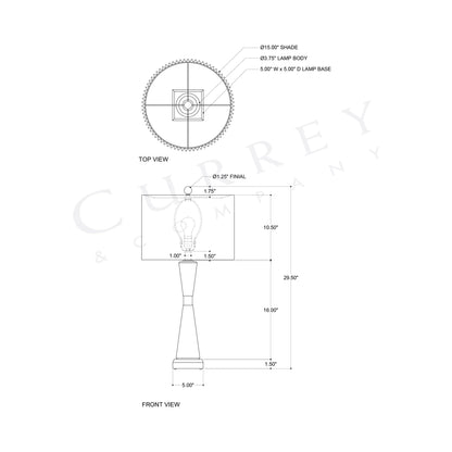 Edelmar Table Lamp - line drawing.