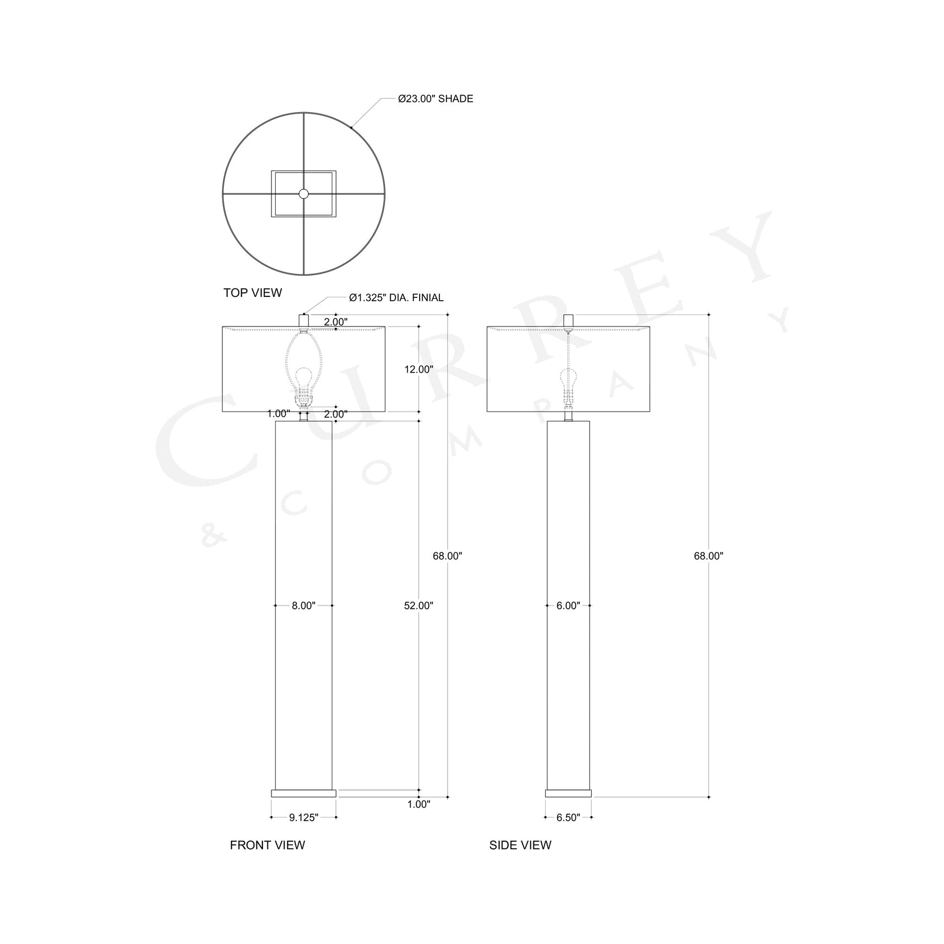 Eden Floor Lamp - line drawing.