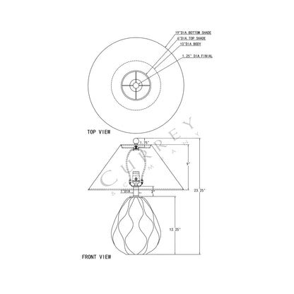 Edgemoor Table Lamp - line drawing.