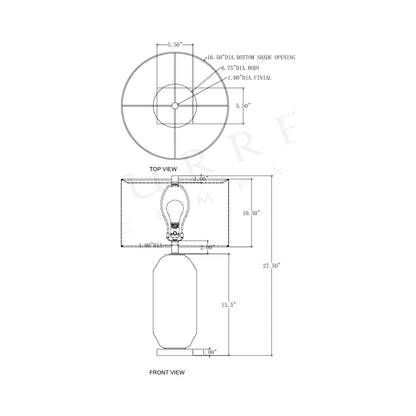 Entasis Table Lamp - line drawing.