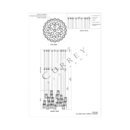 Escenia Multi Pendant Light - line drawing.