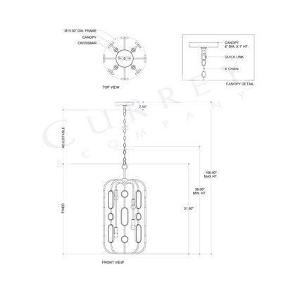 Ettore Pendant Light - line drawing.
