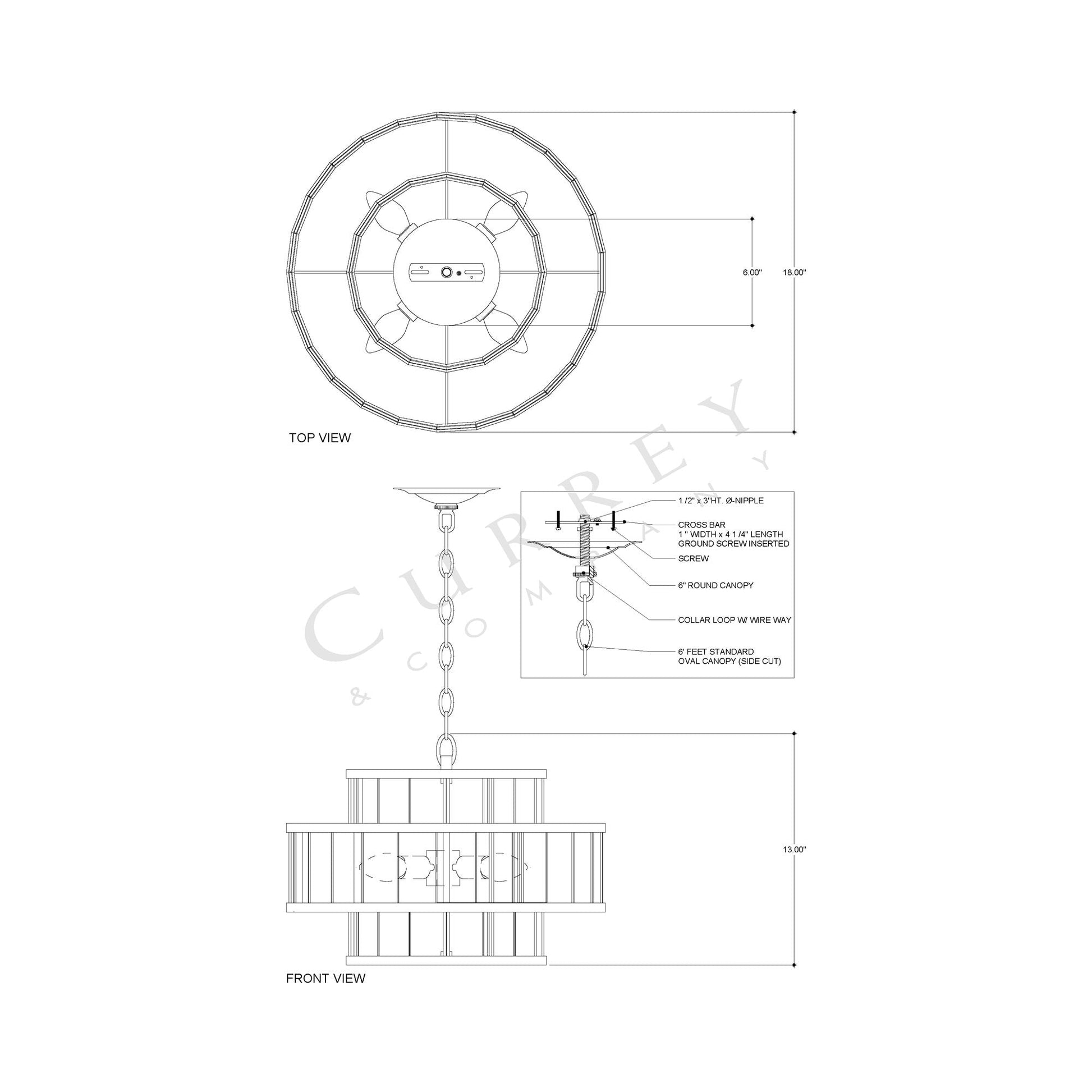 Fantine Chandelier - line drawing.