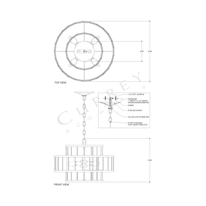 Fantine Chandelier - line drawing.