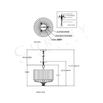Faraday Chandelier - line drawing.