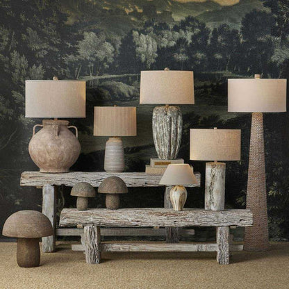 Faux Birch Table Lamp in living room.