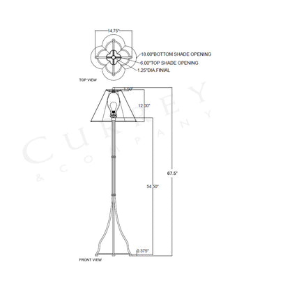 Felicity Floor Lamp - line drawing.