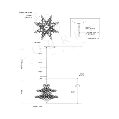 Fiorella Chandelier - line drawing.