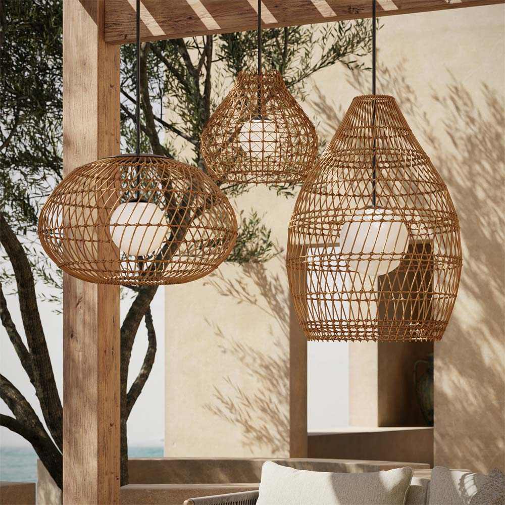 Fishtrap Outdoor Pendant Light in Outside Area.
