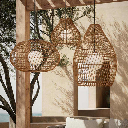 Fishtrap Outdoor Pendant Light in Outside Area.