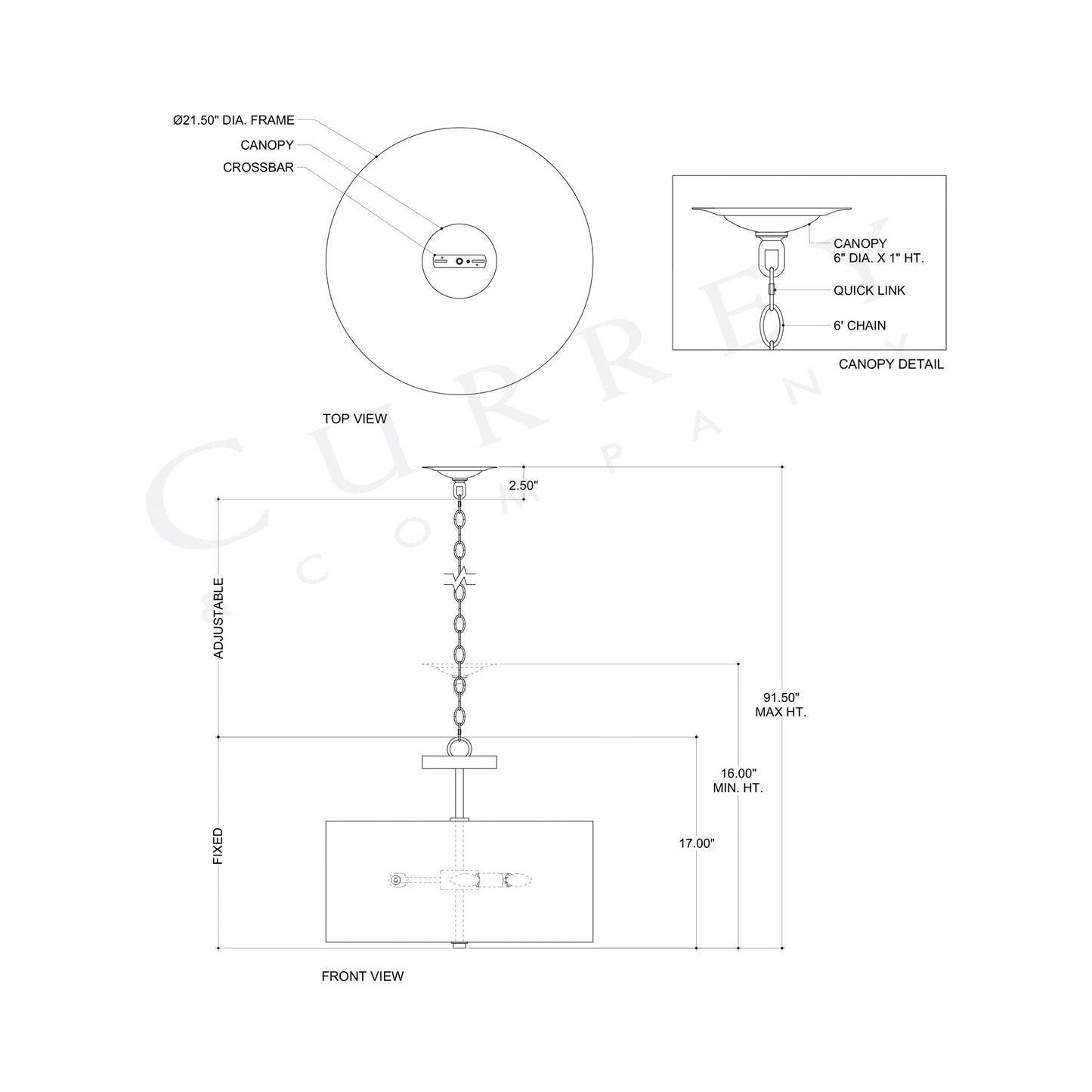 Florecitas Semi Flush Mount Ceiling Light - line drawing.