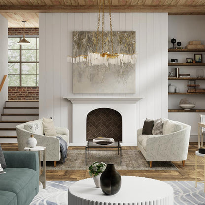 Forest Light Chandelier in living room.