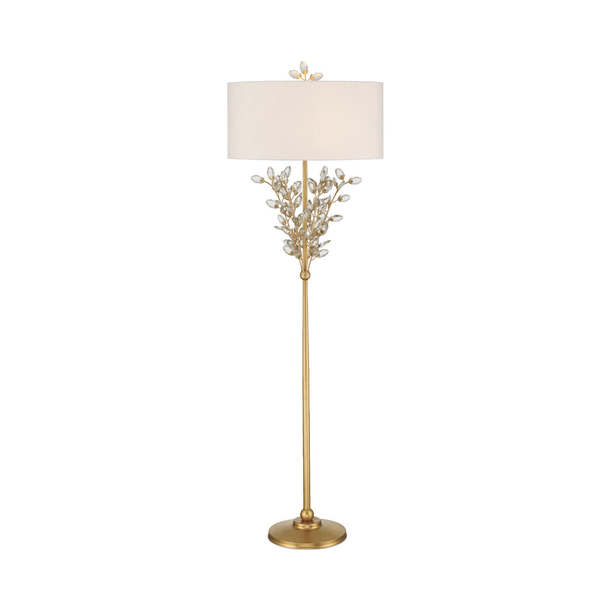 Forget-Me-Not Floor Lamp in Chinois Gold Leaf.