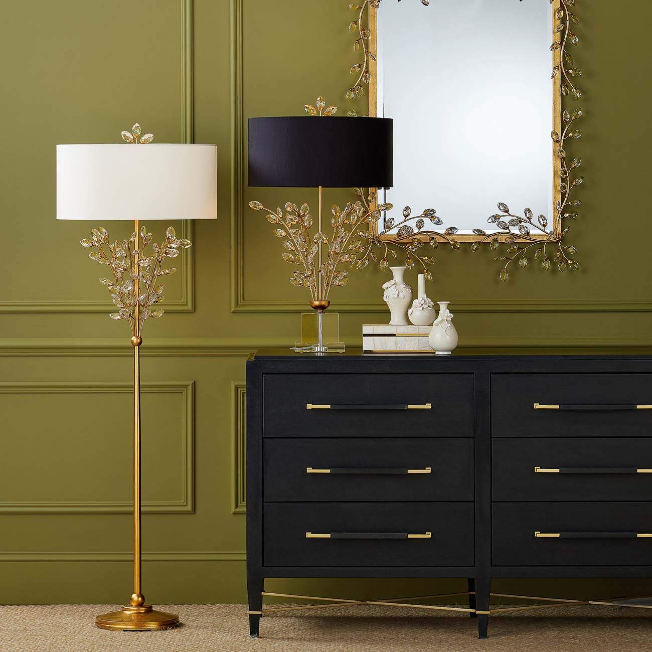 Forget-Me-Not Floor Lamp in living room.