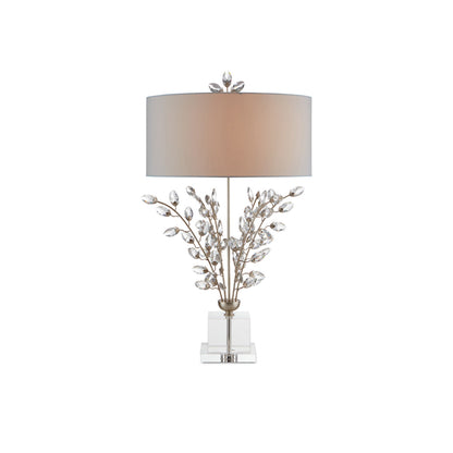 Forget-Me-Not Table Lamp in Silver Leaf.