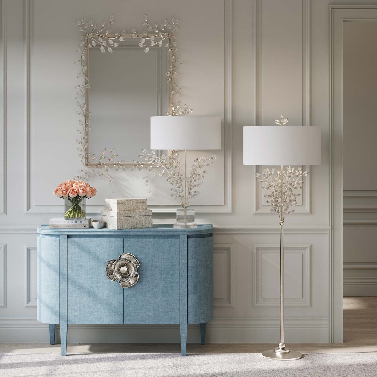 Forget-Me-Not Table Lamp in living room.